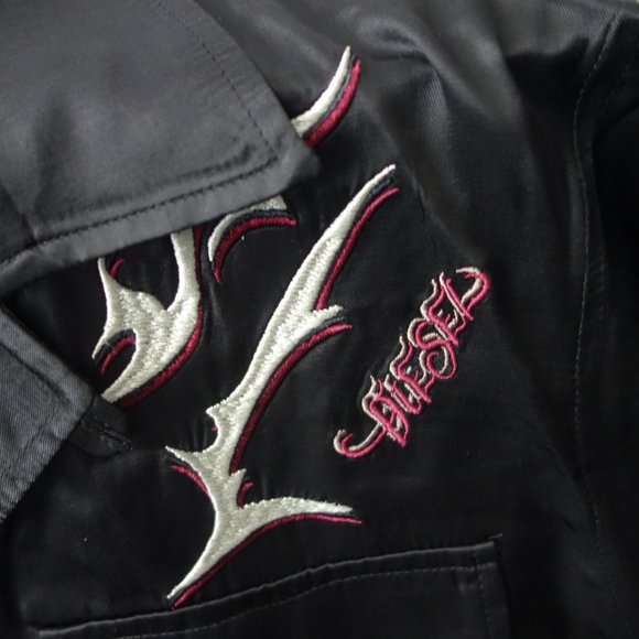 Diesel 100% Rayon-Viscose Casual Button Down Short Sleeve Black Shirt Size S - Picture 4 of 14